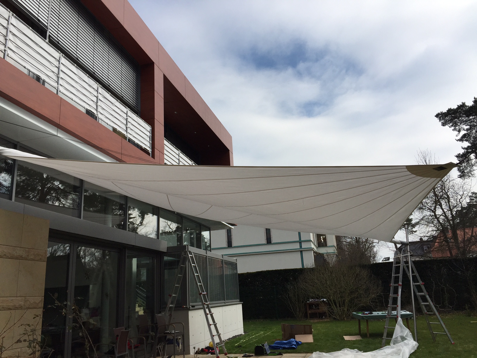 Tücher-Wechsel einer Sunsquare Segel Anlage